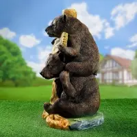 Садовая фигура из полистоуна &laquo;Медведь с табличкой&raquo;, 34&times;30&times;55 см