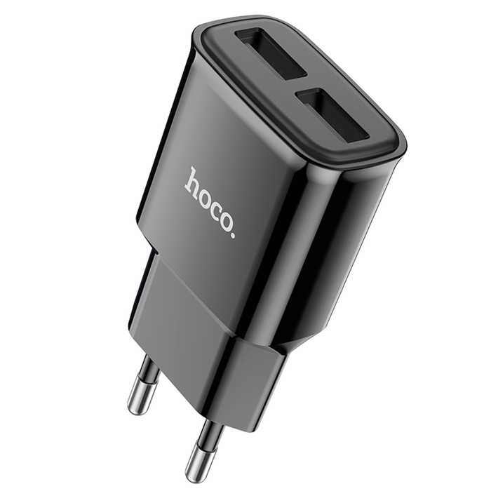 Сетевое зарядное устройство Hoco C88A, 2 USB, 2.4 А, черный Сетевое зарядное устройство Hoco C88A, 2 USB, 2.4 А, черный