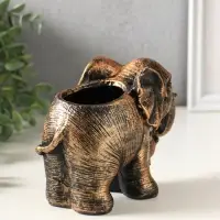 Подставка для мелочей &laquo;Слон со слонёнком&raquo;, 16&times;12&times;8 см, под бронзау