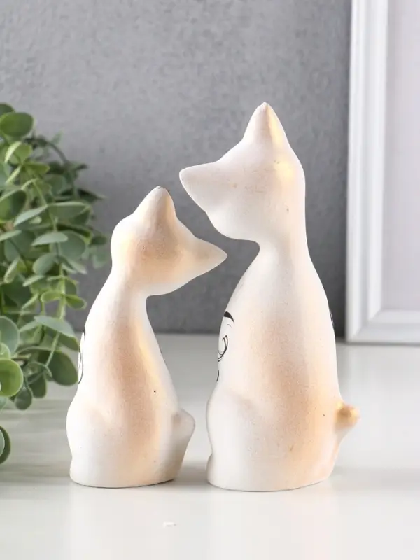 Набор фигурок керамика &laquo;Love Коты ушастые&raquo;, 2 шт., в цветочек, 13&times;6&times;17 см