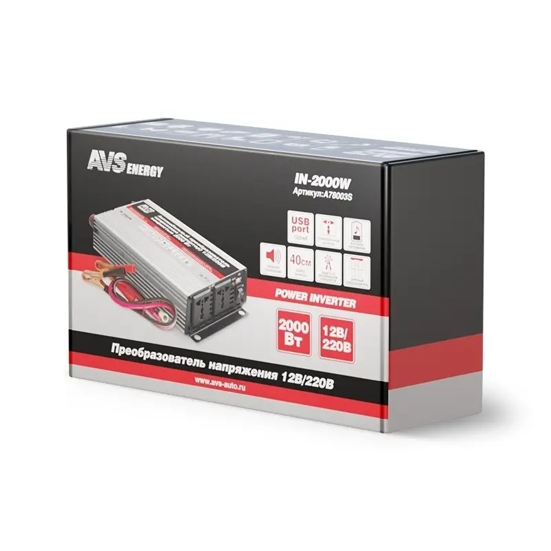 Автомобильный инвертор 12/220V AVS IN-2000W