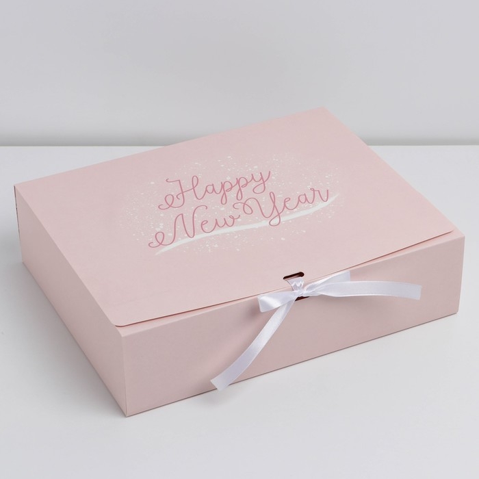 Коробка подарочная новогодняя складная двухсторонняя «Розовый Новый год», 31 х 24.5 х 8 см, Новый год Коробка подарочная новогодняя складная двухсторонняя «Розовый Новый год», 31 х 24.5 х 8 см, Новый год