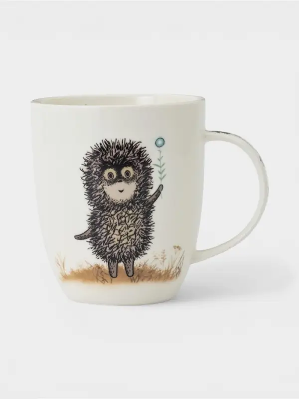 Кружка КОРАЛЛ &laquo;Ёжик в тумане&raquo;, 380 мл, фарфор, белая