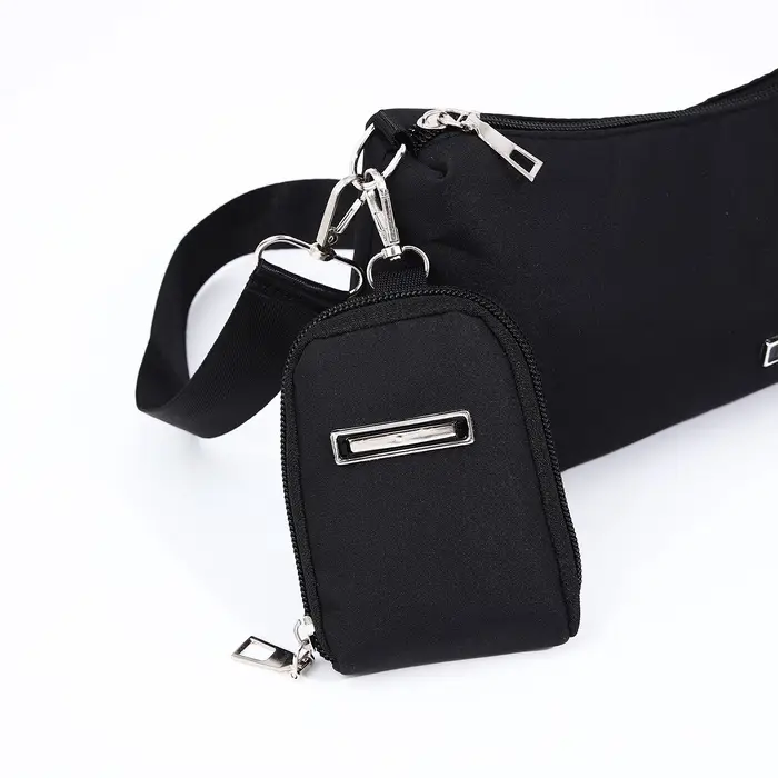 Сумка женская кросс-боди на молнии, 31&times;7&times;13 см, чёрная