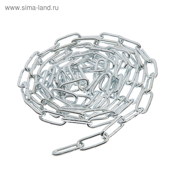 Цепь длиннозвенная ТУНДРА krep, DIN763, диаметр 5 мм, сварная, оцинкованная, 3 м Цепь длиннозвенная ТУНДРА krep, DIN763, диаметр 5 мм, сварная, оцинкованная, 3 м