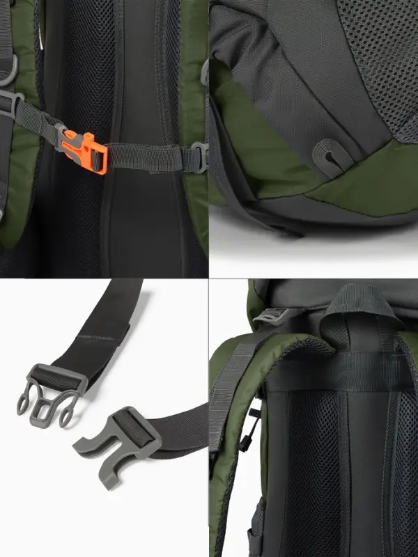 Рюкзак тур 65+5л, 30*20*53, отдел на шнурке, 5нар+2вн кармана, цвет хаки