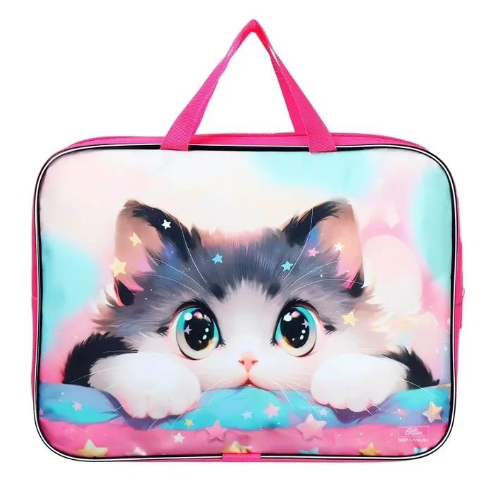 Папка для труда, А4, текстильная, 35&times;27&times;7 см &laquo;Котик корея&raquo;