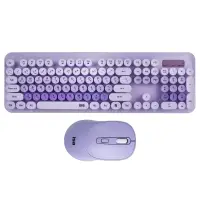 Комплект беспроводная клавиатура + мышь ISA KB-09 фиолетовая