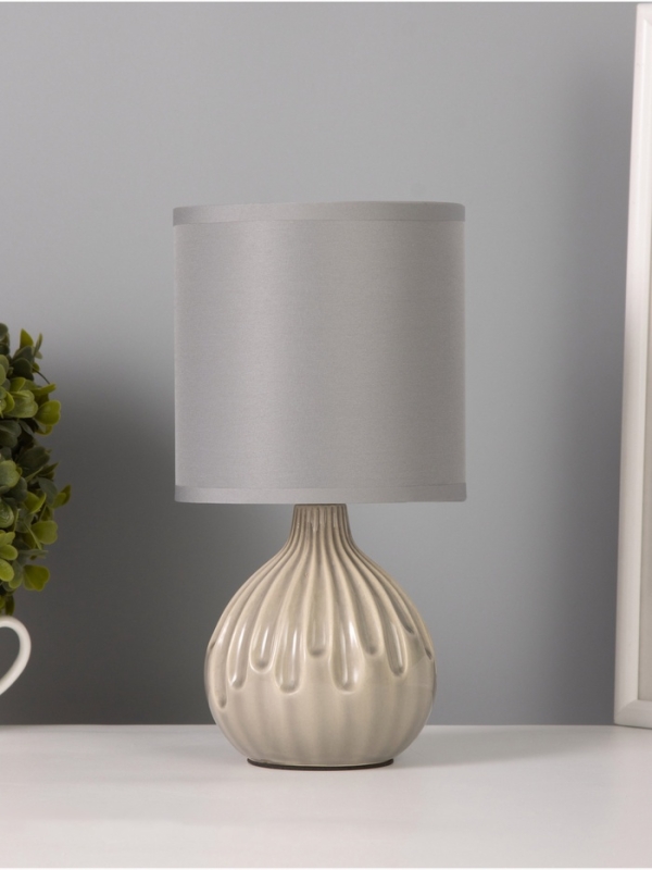 Лампа настольная Лампа настольная "Капли" 40Вт Е14 серый 12х12х24см