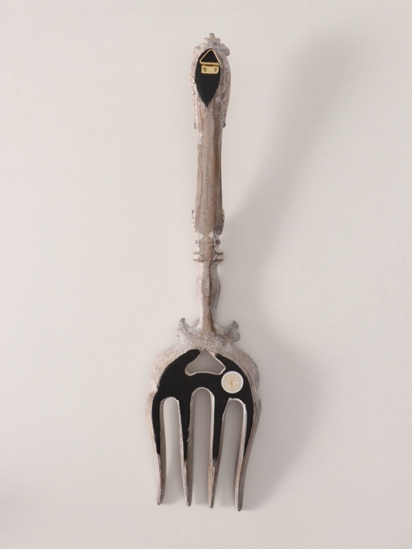 Панно интерьерное полистоун  Панно интерьерное полистоун "Винтажная вилка" белая патина 11х46х4,5 см