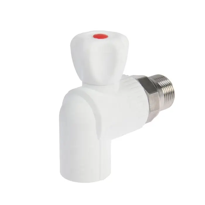Кран шаровой для радиатора ZEIN engr, полипропиленовый, угловой, d=25 мм &times; 3/4"