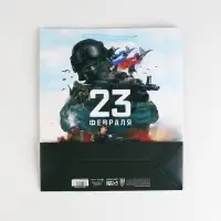 Пакет подарочный ламинированный, упаковка, &laquo;С 23 февраля&raquo;, M 26&times;30&times;9 см