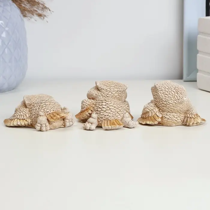 Набор фигурок &laquo;Три совы&raquo;, 3 шт., бежевые, 5 см