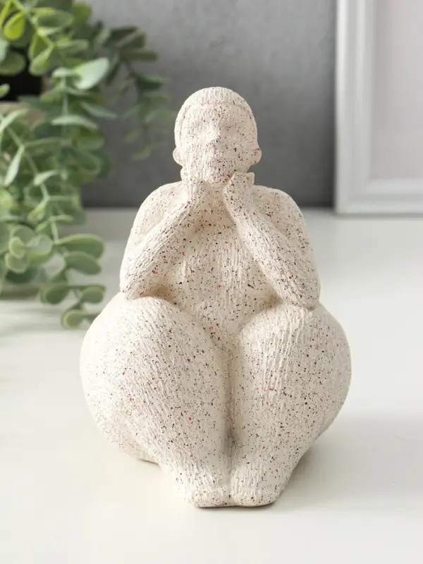 Сувенир полистоун "Пышечка. Удивление" белый песок 11,5х11х16см