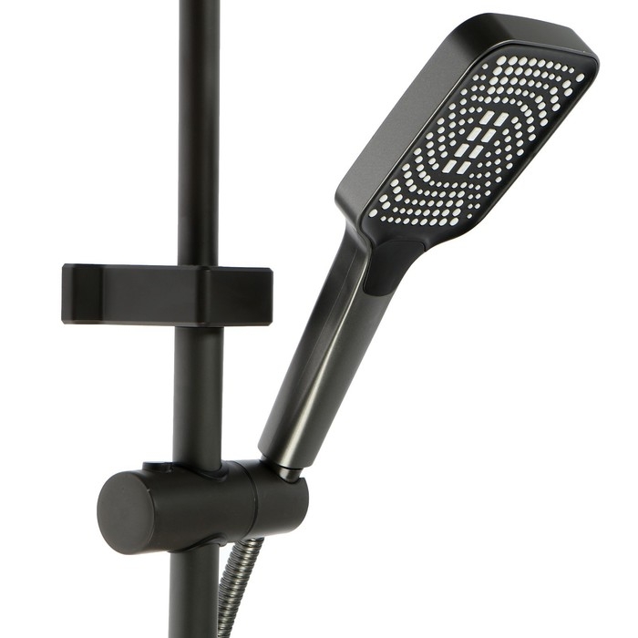 Душевая система ZEIN Z3685, верхняя и ручная лейка, ПВХ шланг, гигиенический набор, графит Душевая система ZEIN Z3685, верхняя и ручная лейка, ПВХ шланг, гигиенический набор, графит