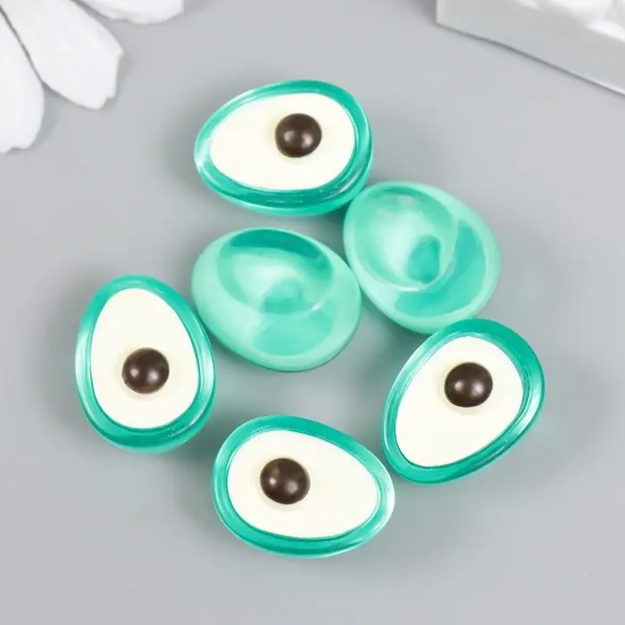 Декор для творчества акрил Декор для творчества акрил "Авокадо" набор 6 шт зелёный 1,5х1,5х1,6 см