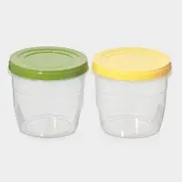 Банка для хранения продуктов, 1 л, пластик, прозрачная, крышка МИКС