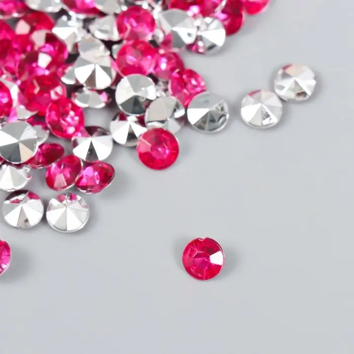 Декор для творчества в бутылочке "Стразы. Фуксия" набор 250 шт d=0,6 см 4х3х3 см