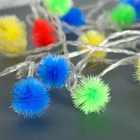 Гирлянда &laquo;Нить&raquo; 5 м с насадками &laquo;Ёжики цветные&raquo;, IP20, прозрачная нить, 30 LED, свечение мульти, 8 режимов, 220 В