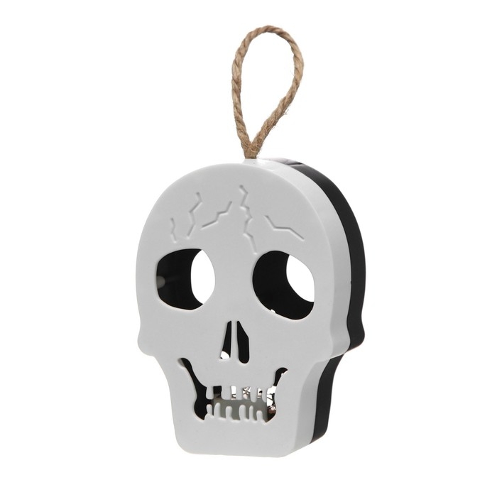 Ночник  Ночник "Череп" LED 1Вт RGB от батареек LR1130  бело-черный 9,5х4х5см RISALUX