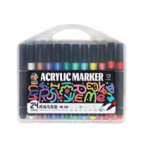 Набор маркеров акриловых, 24 цвета, в пластиковом пенале