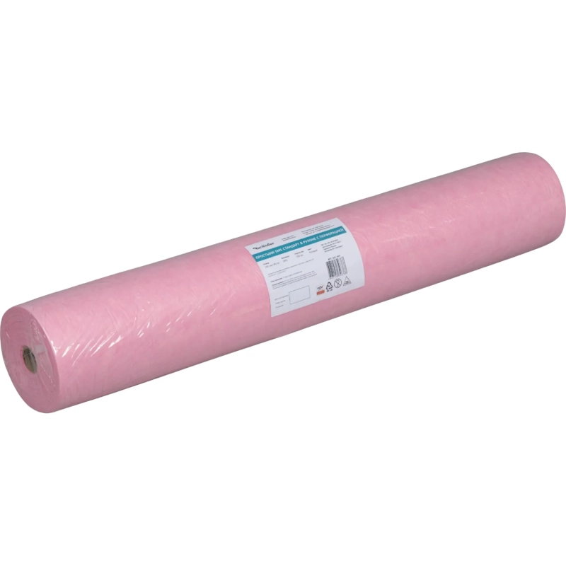 Простыня в рулоне 200x80, смс, розовый, Стандарт, 100шт/рул, 601-494