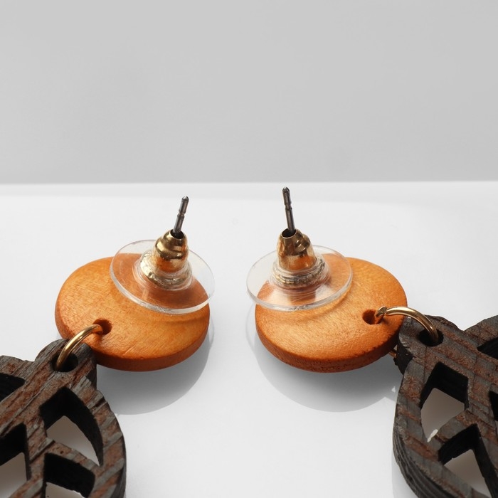 Серьги «Ваканда» стиль, лист, цвет коричневый Серьги «Ваканда» стиль, лист, цвет коричневый