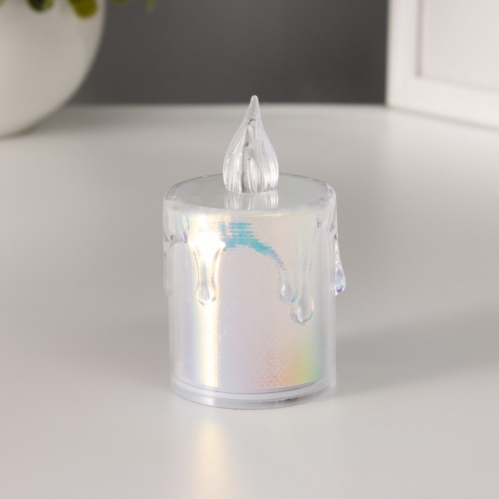 Светодиодная свеча, ночник LED RISALUX «Радужная», 0.3 Вт, 3.5×3.5×6.5 см Светодиодная свеча, ночник LED RISALUX «Радужная», 0.3 Вт, 3.5×3.5×6.5 см