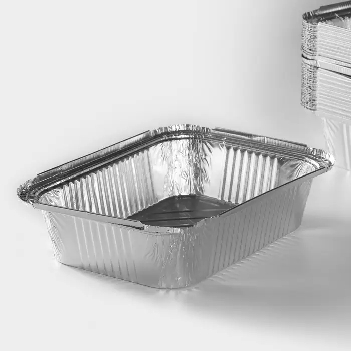 Форма из фольги для выпечки и запекания Доляна, 2 л, 25×18×6,5 см Форма из фольги для выпечки и запекания Доляна, 2 л, 25×18×6,5 см