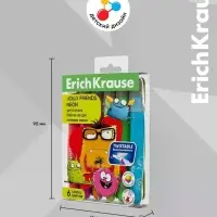 Гелевые мелки 6 цв ErichKrause Jolly Friends Neon, с европодвесом