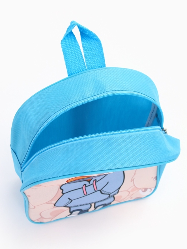 Рюкзак детский 22*8,5*25,5, отд на молнии, медведь голубой