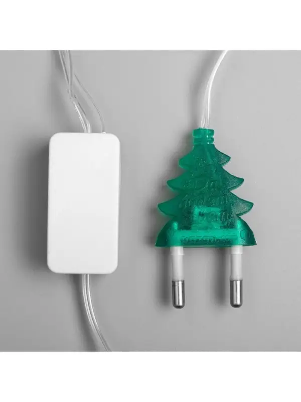 Гирлянда &laquo;Нить&raquo; 5 м с насадками &laquo;Шишки сосновые&raquo;, IP20, прозрачная нить, 20 LED, свечение мульти (RG/RB), мигание, 220 В