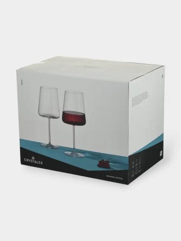 Набор бокалов для вина &laquo;Рэй&raquo;, 600 мл, 6 шт., хрустальное стекло, прозрачный