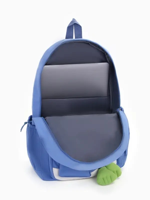 Рюкзак школьный на молнии, с карманами, с принтом, размер 30&times;12.5&times;44 см, синий