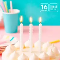 Свечи для торта, белые, 16 шт., 6.5&times;0.5 см