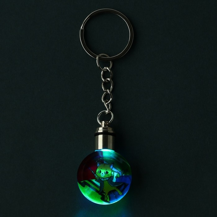 Брелок для ключей с фонариком «Кот», 4 х 2 см