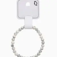 Браслет из бусин &laquo;Кахолонг&raquo;, d=5.5 см, шар №6, белый