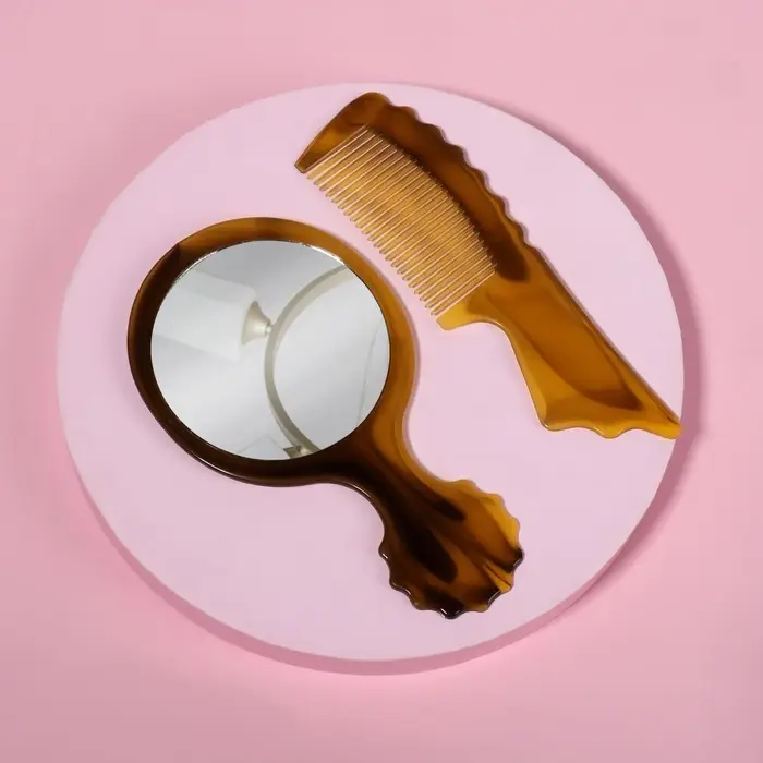 Набор парикмахерский, 2 предмета, 13(±1) см, цвет «янтарный» Набор парикмахерский, 2 предмета, 13(±1) см, цвет «янтарный»