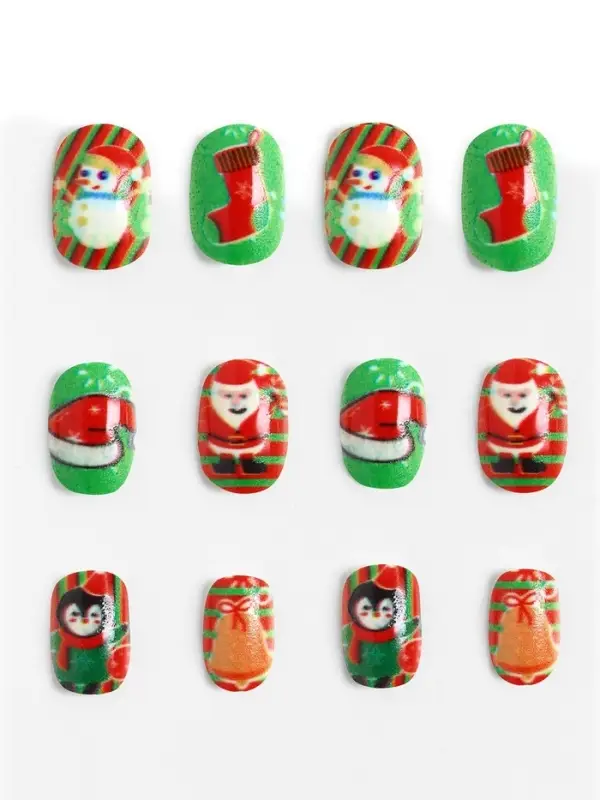 Детские накладные ногти на новый год &laquo;Новогодние подарки&raquo;, 12 шт.