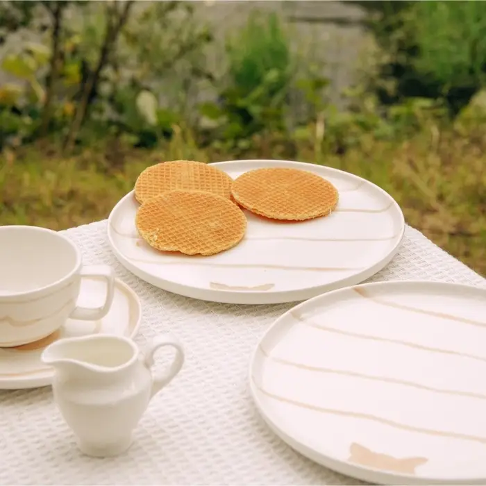 Тарелки SL Home &laquo;Гато&raquo;, d=24 см, набор 2 шт., фарфор, белые