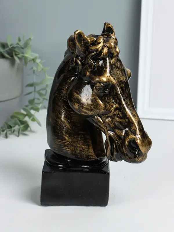 Копилка для денег &laquo;Голова коня&raquo;, гипс, 25 см, античный