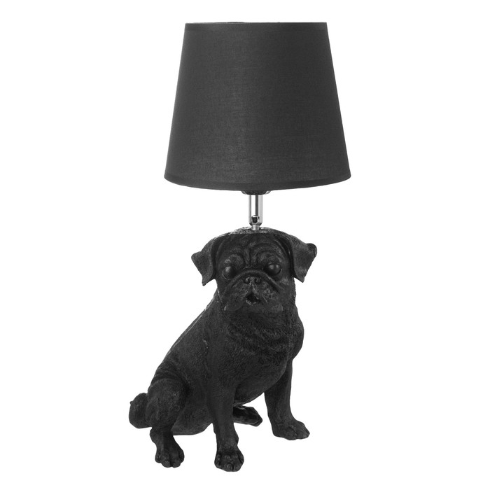 Настольная лампа Настольная лампа "Мопс" Е27 40Вт черный 20х21х59см RISALUX