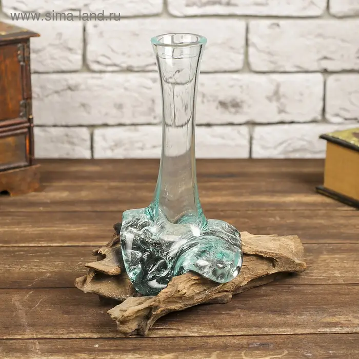 Ваза на дереве «Звезда» 20×17×13 см, стекло