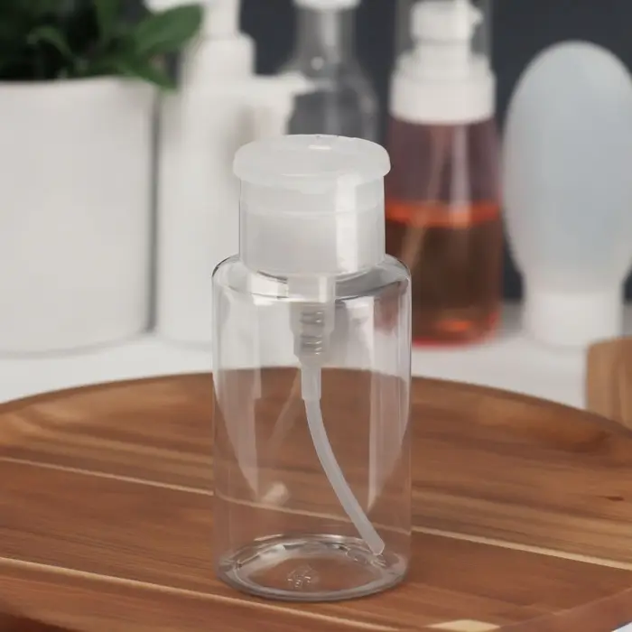 Флакон с помпой, 200 мл, белый, прозрачный