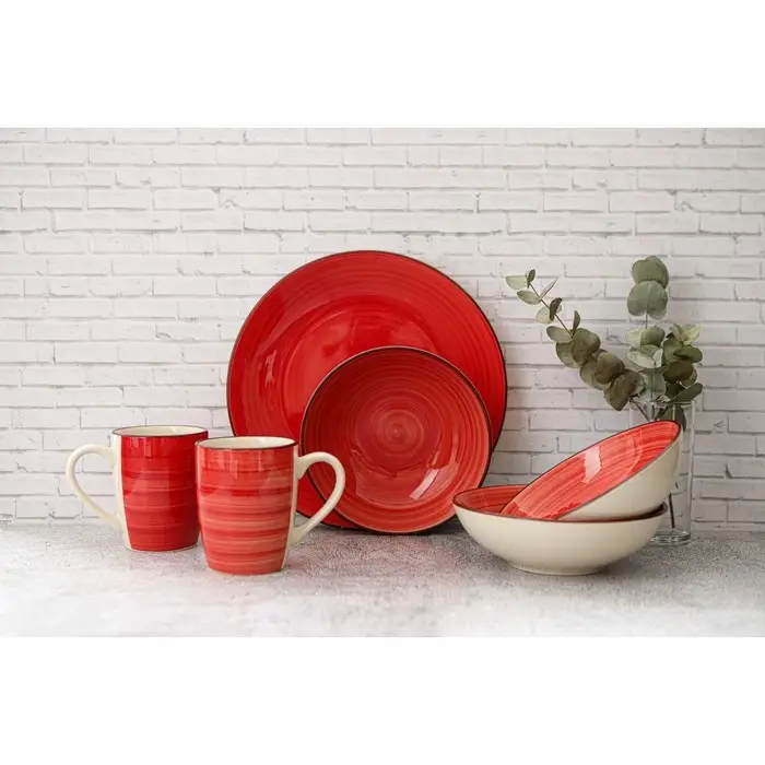 Тарелка Доляна &laquo;Морской мир&raquo;, d=27 см, керамика, красная