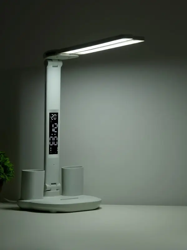 Часы - лампа электронные: календарь, термометр, LED, 3 режима, USB, 32&times;12&times;17 см