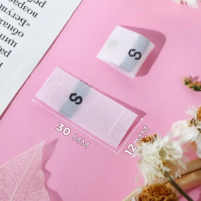 Размерники жаккардовые, S, 12×30 мм, 100 шт., белые Размерники жаккардовые, S, 12×30 мм, 100 шт., белые