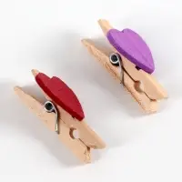 Набор прищепок в деревянной коробке &laquo;Сердечки&raquo; набор 50 шт.