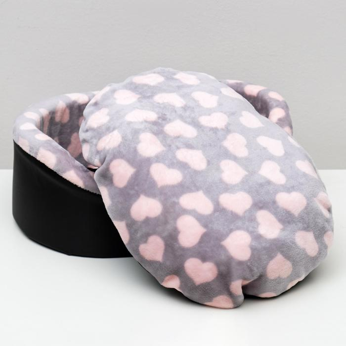 Лежанка  Лежанка "Оксфорд" №4, с мехом, 53 х 43 х 16 см микс цветов