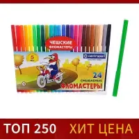 Фломастеры 24 Centropen, 7790 &laquo;Пингвины&raquo; пластиковый конверт, линия 1.0 мм
